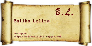 Balika Lolita névjegykártya